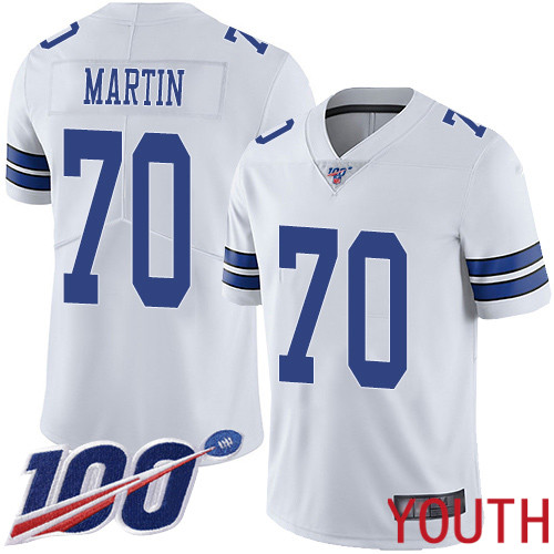 Youth Dallas Cowboys Limited White Zack Martin Road #70 100th Season Vapor Untouchable NFL Jersey